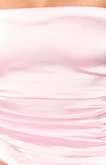 Zaylee Pink Strapless Satin Top