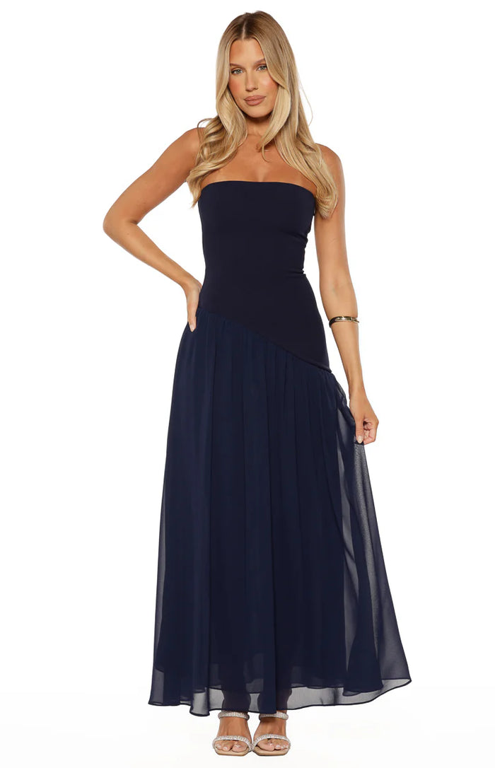 Zelia Strapless Navy Maxi Dress - US 0