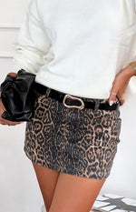 Zhara Leopard Print Mini Skirt