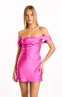 hot pink off the shoulder mini dress Zabbarra Off The Shoulder Mini Dress Hot Pink