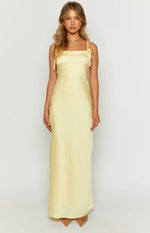 Zya Yellow Satin Maxi Dress | Beginning Boutique US