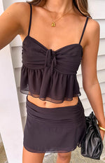 Zyra Black Mini Skirt