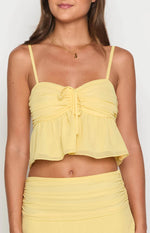 Zyra Yellow Crop Top