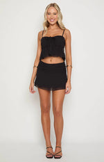 Zyra Black Mini Skirt