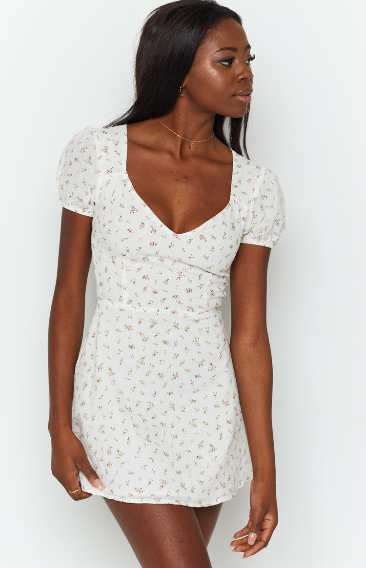 Abigail Mini Dress White Floral Image