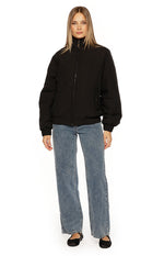 Ace Black Oversized Puffer Jacket Image