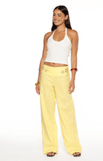 Alamara Yellow Floral Detail Wide Leg Pants Image