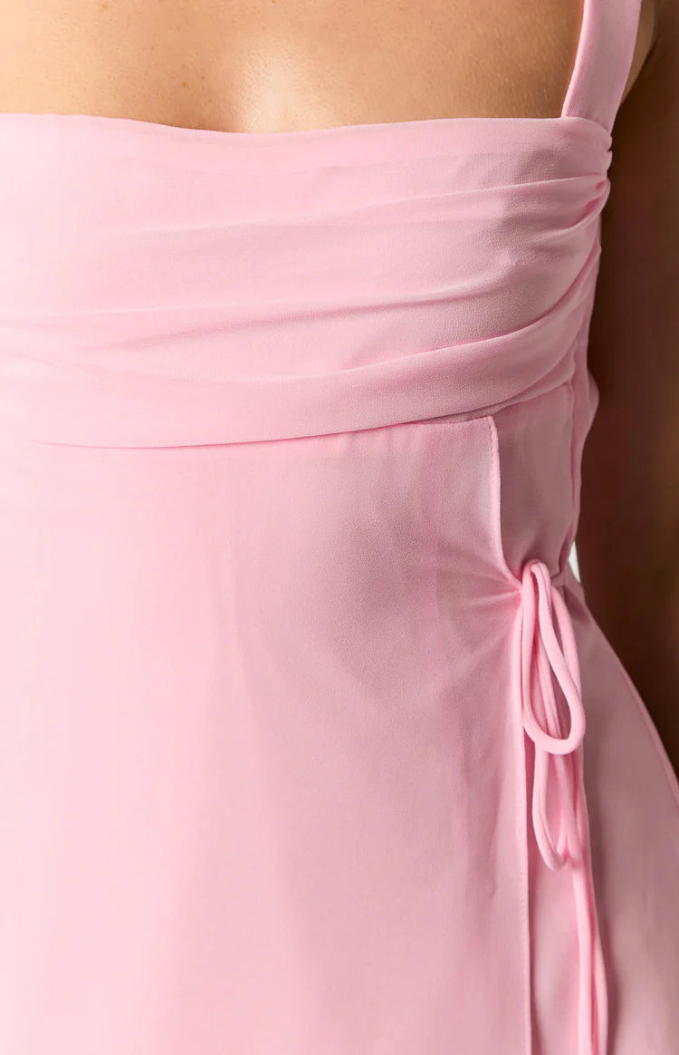 Avi Pink Chiffon Mini Dress - US 2 | Beginning Boutique Exclusive Avi Pink Chiffon Mini Dress - US 2 | Beginning Boutique Exclusive