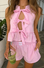 Baxter Pink Gingham Top | Beginning Boutique US