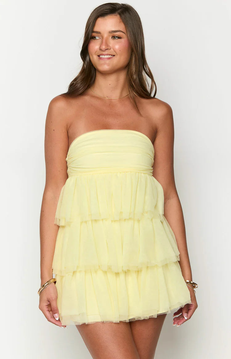 Birthday Girl Yellow Mini Party Dress - US 2 | Beginning Boutique Exclusive Birthday Girl Yellow Mini Party Dress - US 2 | Beginning Boutique Exclusive