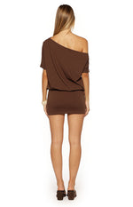 Bisou Brown Off Shoulder Mini dress Image