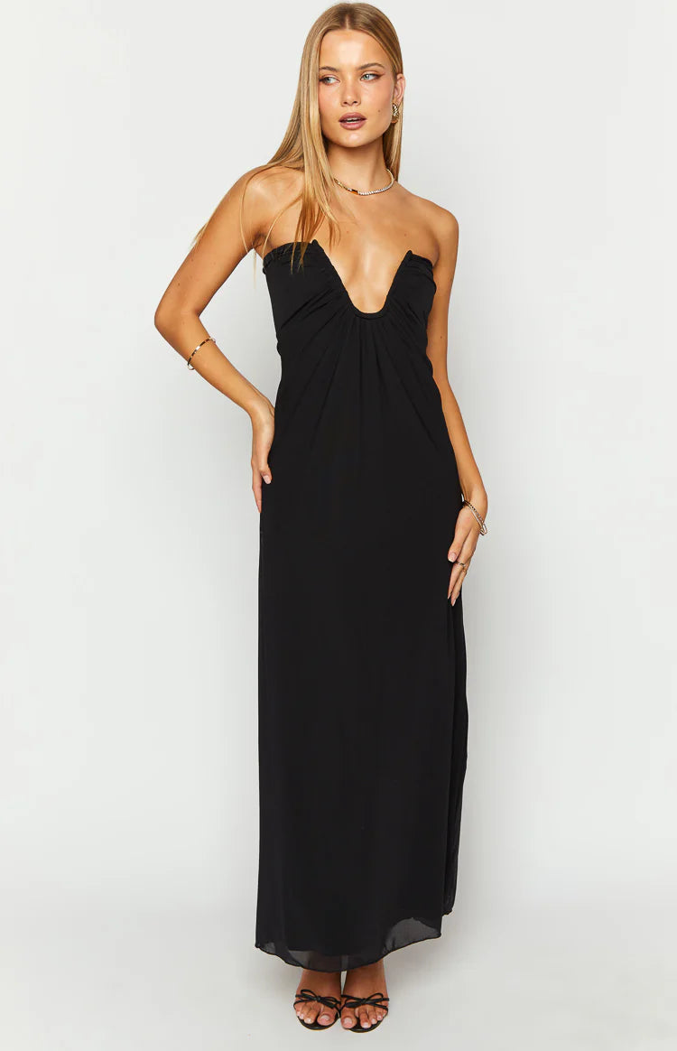Braelyn Black Strapless Maxi Dress | Beginning Boutique US Braelyn Black Strapless Maxi Dress | Beginning Boutique US
