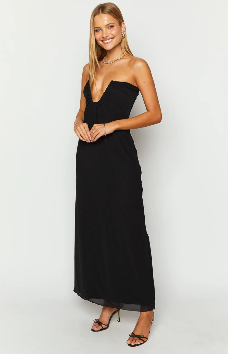 Braelyn Black Strapless Maxi Dress | Beginning Boutique US Braelyn Black Strapless Maxi Dress | Beginning Boutique US
