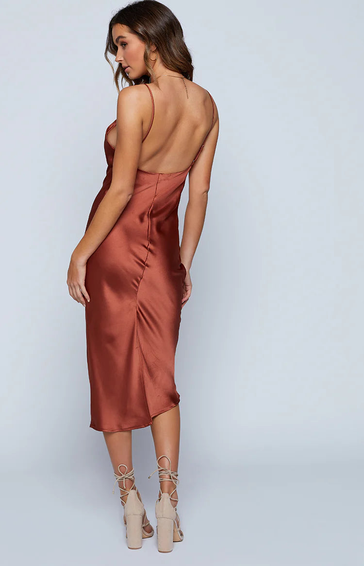 Midi Slip Autograph Leather Dress Schiffer Slip Midi Dress Rust| Beginning Boutique US 14 Midi Slip Autograph Leather Dress Schiffer Slip Midi Dress Rust| Beginning Boutique US 14