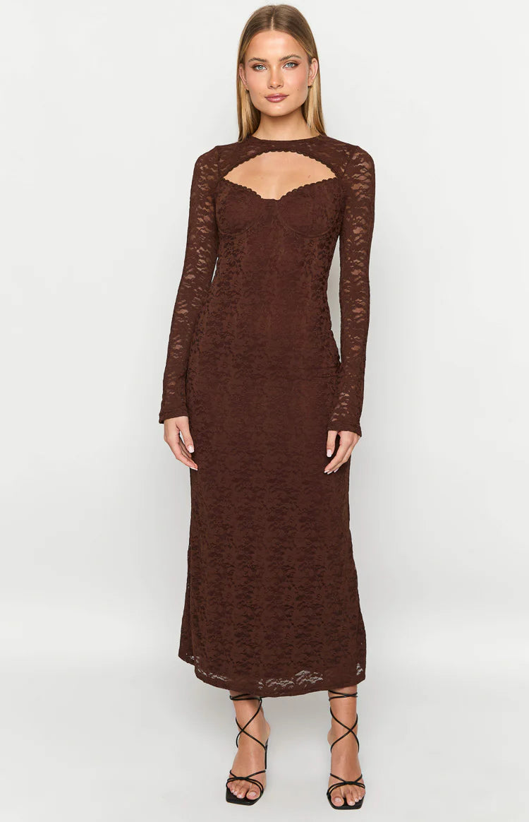 Camielle Brown Maxi Dress | Beginning Boutique US 6 Camielle Brown Maxi Dress | Beginning Boutique US 6