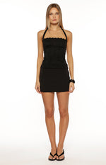 Charlee Black Lace Halter Neck Top Image