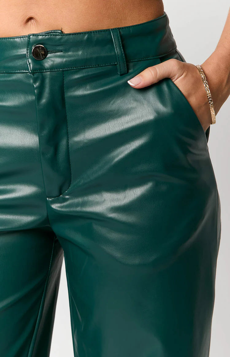 Cool Shade Forest Green PU Pants - 10 | Beginning Boutique Exclusive Cool Shade Forest Green PU Pants - 10 | Beginning Boutique Exclusive