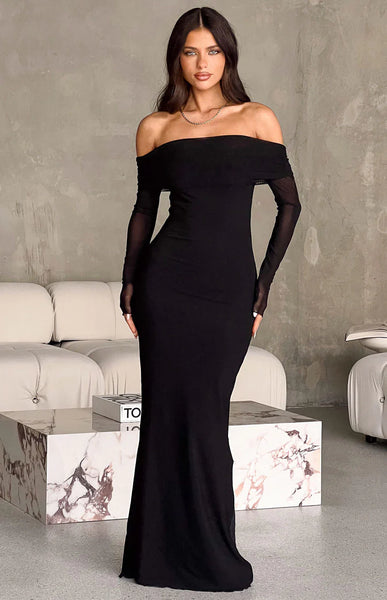 knee length dresses for ladies Sheath/Column One-Shoulder Asymmetric Long Sleeves Knee-Length Cocktai main image 1