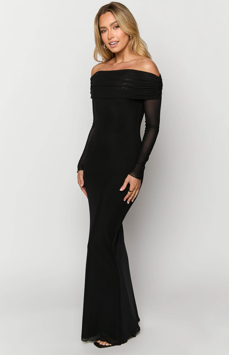 Coraline Black Long Sleeve Maxi Dress – Beginning Boutique US