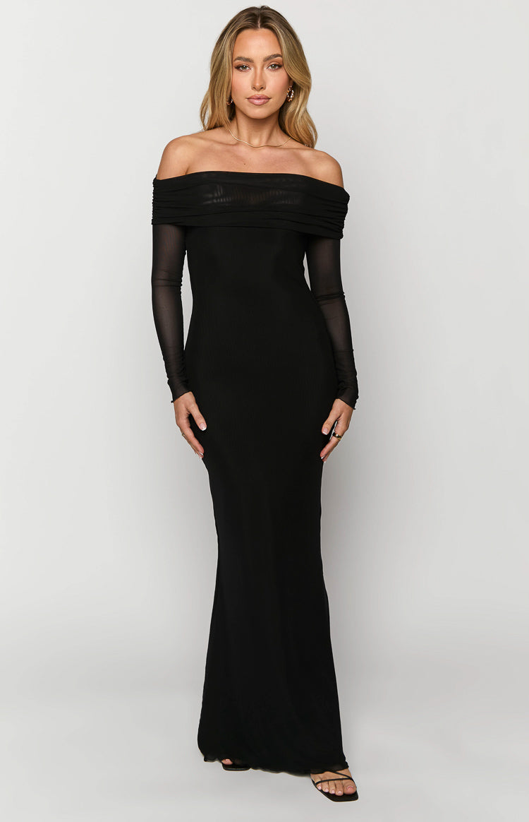 Coraline Black Long Sleeve Maxi Dress – Beginning Boutique US