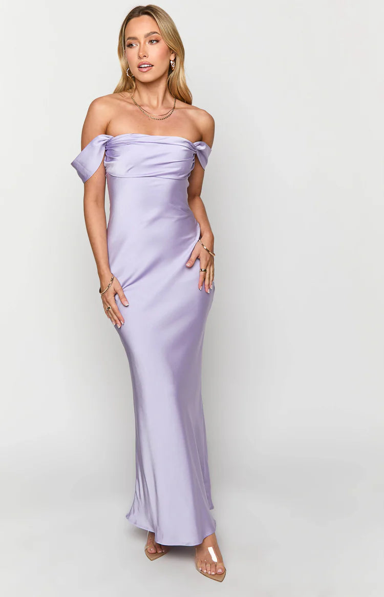 Ella Lilac Off Shoulder Maxi Formal Dress | Beginning Boutique Exclusive Ella Lilac Off Shoulder Maxi Formal Dress | Beginning Boutique Exclusive