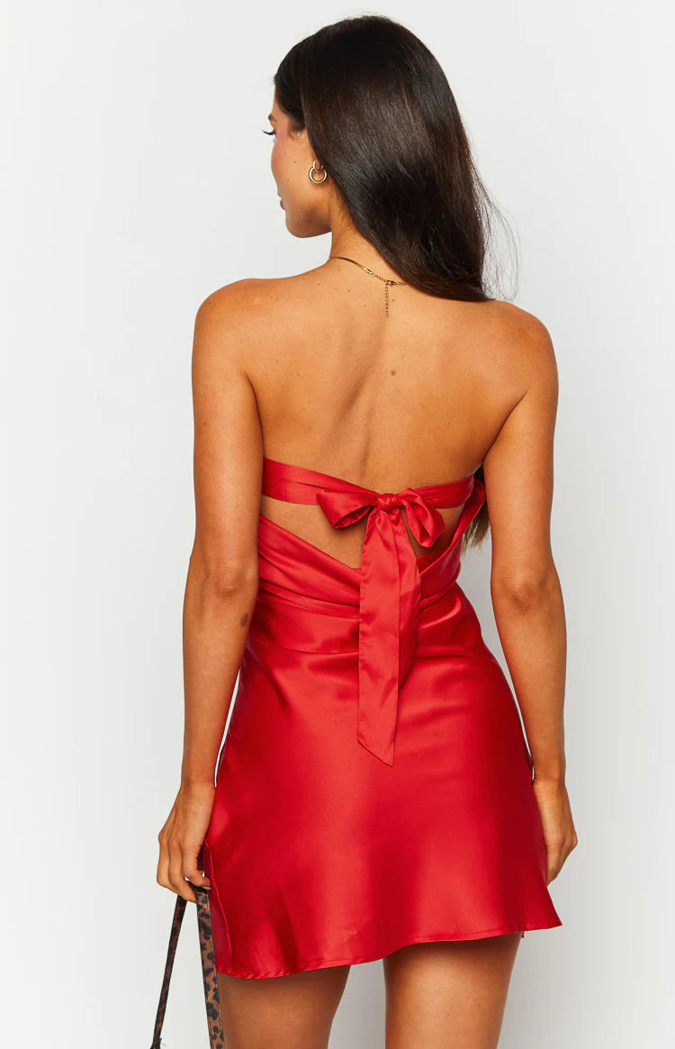 Ellie Red Strapless Mini Dress - US 6 Ellie Red Strapless Mini Dress - US 6