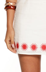 Haven White and Red Sun Halter Mini Dress Image
