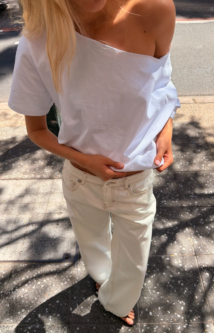 Charli White Low Waist Baggy Leg Jeans