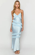 Inara Blue Ruffle Prom Dress