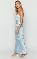 Inara Blue Ruffle Prom Dress