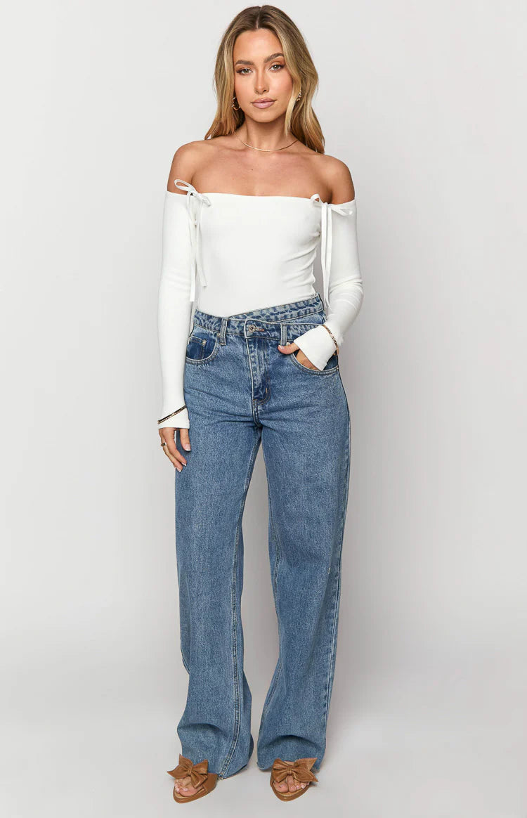 Intan White Off the Shoulder Bodysuit