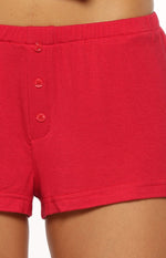 Jamey Burgundy Mini Pajama Shorts Image
