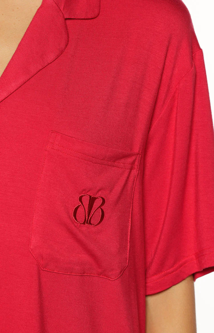 Jamey Burgundy Pajama Shirt