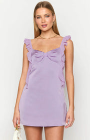 Joyce Lilac Satin Mini Dress