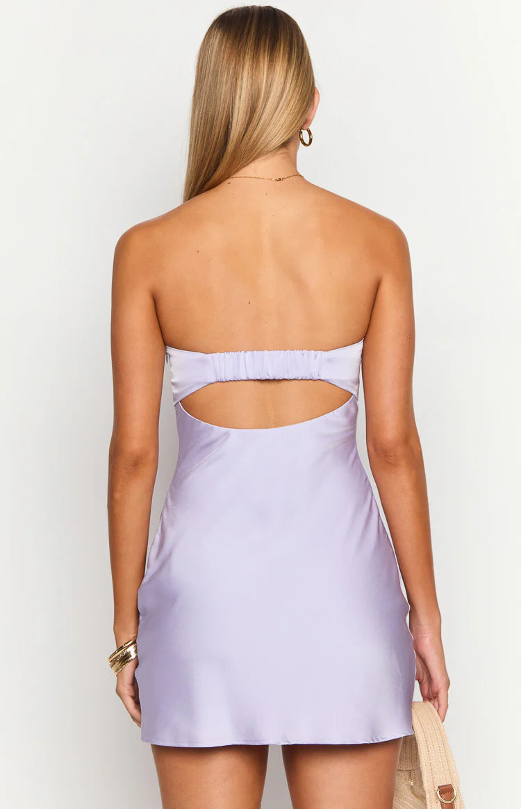 Junie Purple Strapless Mini Dress - US 8