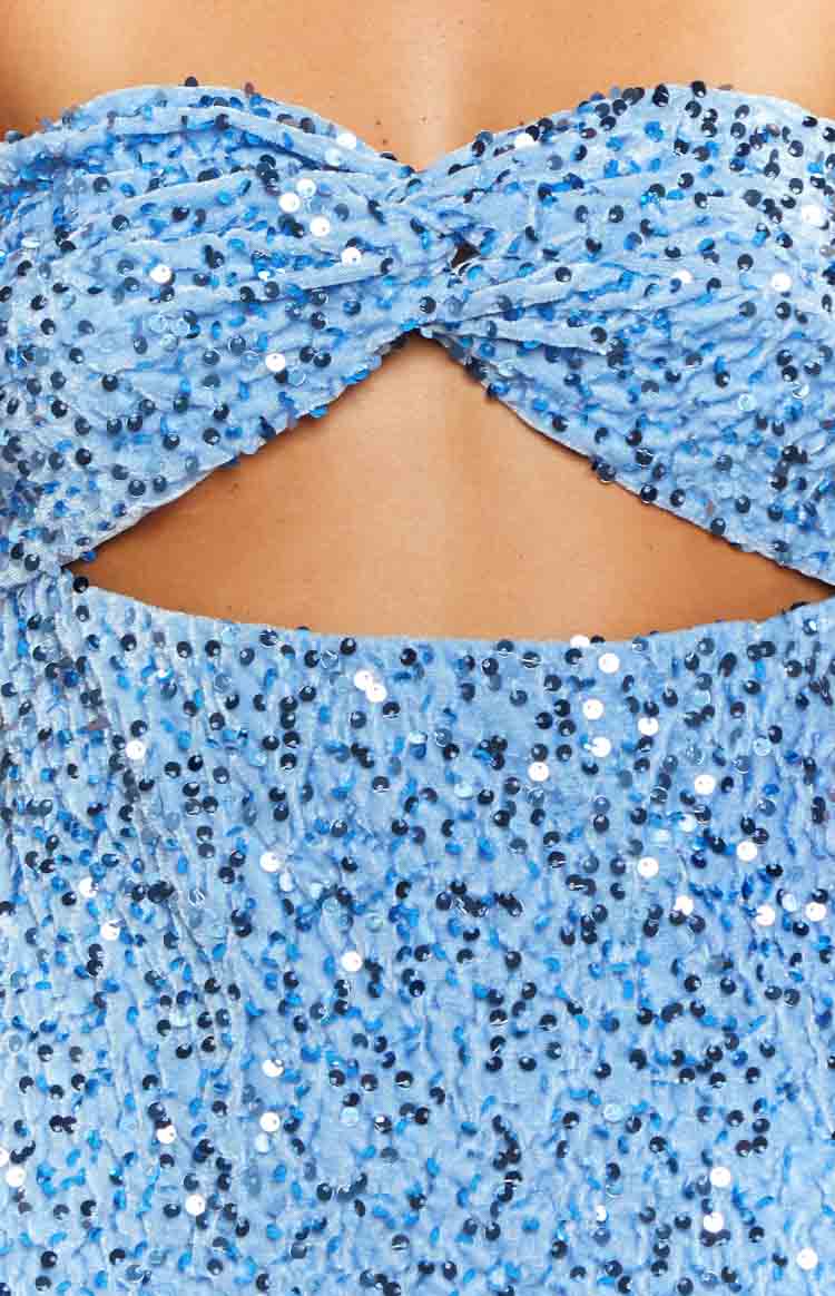 Kendra Blue Sequin Strapless Mini Dress Image