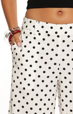 Loreta White Polka Dot Low Waist Pants Image