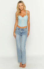 Louisa Light Blue Corset Top