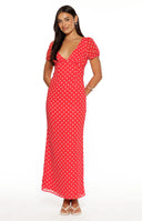 Lovella Red Polka Dot Maxi Dress