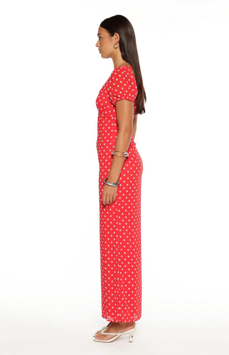 Lovella Red Polka Dot Maxi Dress - US 2 | Beginning Boutique Exclusive Lovella Red Polka Dot Maxi Dress - US 2 | Beginning Boutique Exclusive