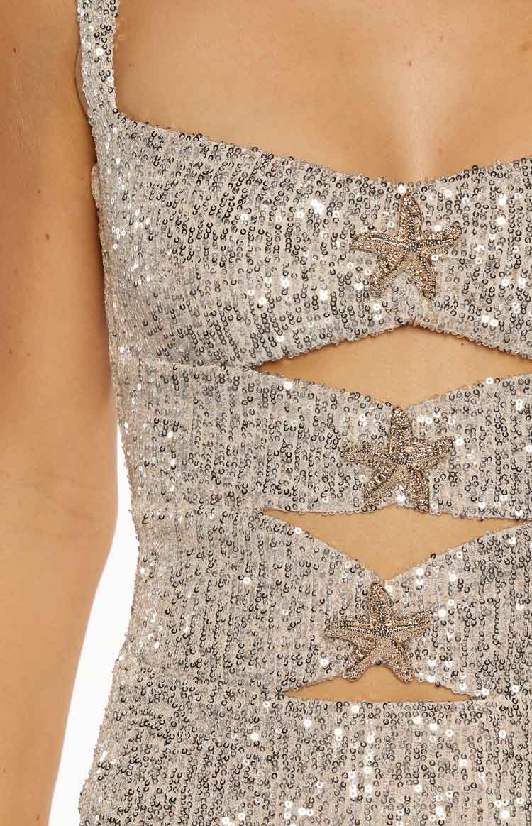 silver and gold mini dress Katalina Sequin Dress Retrofete