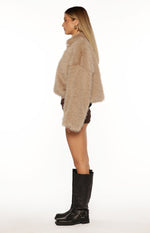 Nero Light Brown Faux Fur Jacket Image