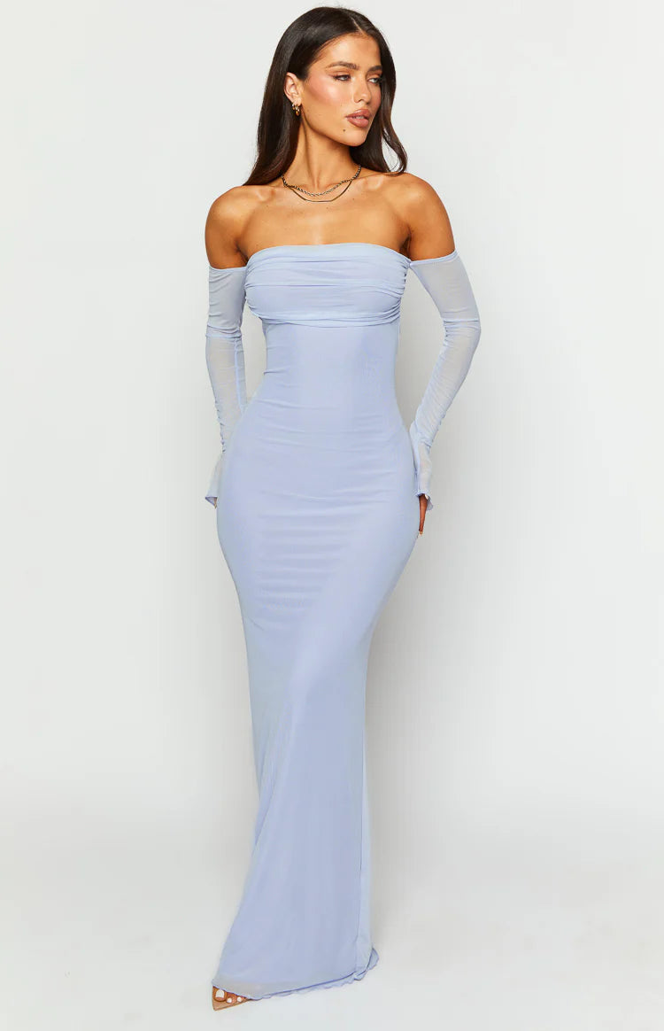 Odette Lilac Long Sleeve Formal Maxi Dress | Beginning Boutique US Odette Lilac Long Sleeve Formal Maxi Dress | Beginning Boutique US