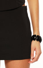 Perla Black Low Waisted Mini Skirt Image