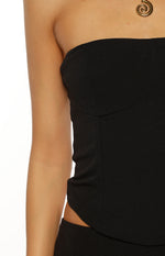 Perla Black Strapless Corset Top Image