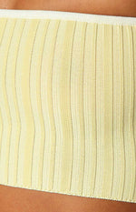 Pia Yellow Contrast Bind Knit Tube Top