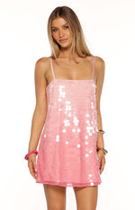 Sansone Pink Ombre Sequin Mini Dress Image