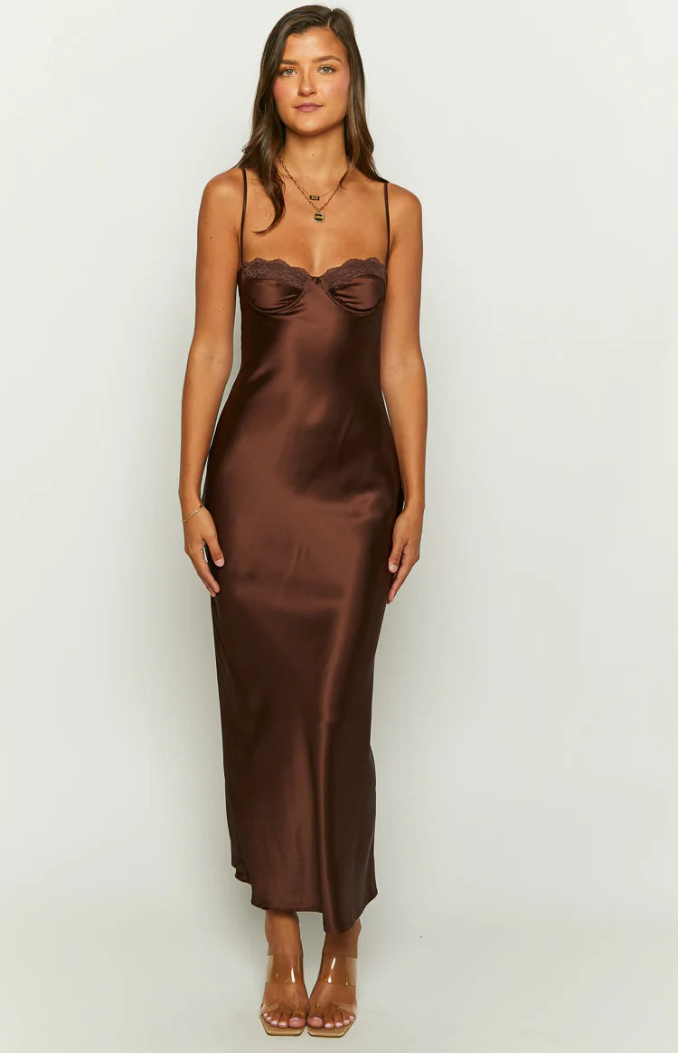 Scarlette Brown Maxi Dress | Beginning Boutique US Scarlette Brown Maxi Dress | Beginning Boutique US