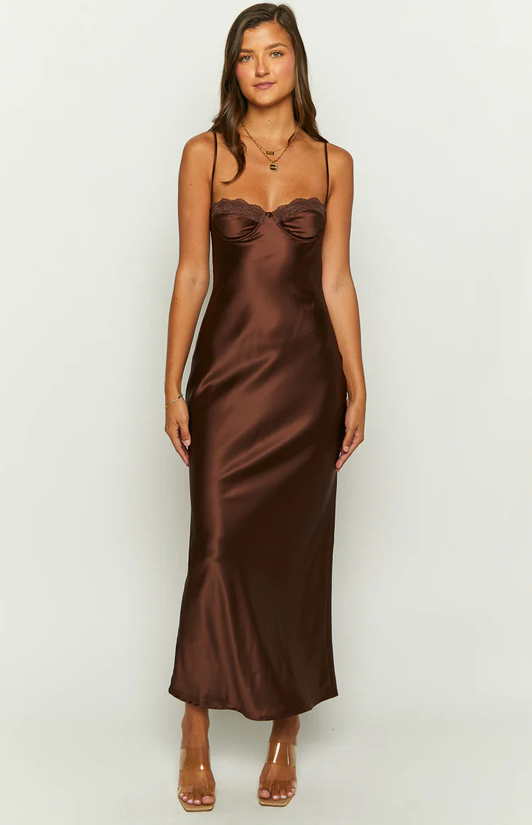 Scarlette Brown Maxi Dress | Beginning Boutique US Scarlette Brown Maxi Dress | Beginning Boutique US