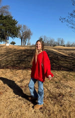 Delvey Red Chunky Knit Sweater
